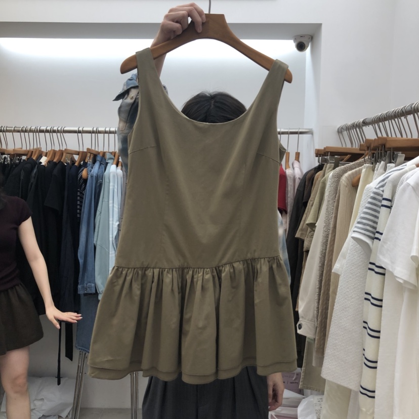 DRESS ROOM東大門實拍女裝新款熱賣人氣時尚連衣裙荷葉邊DRESS ROOM連衣裙圖色1
