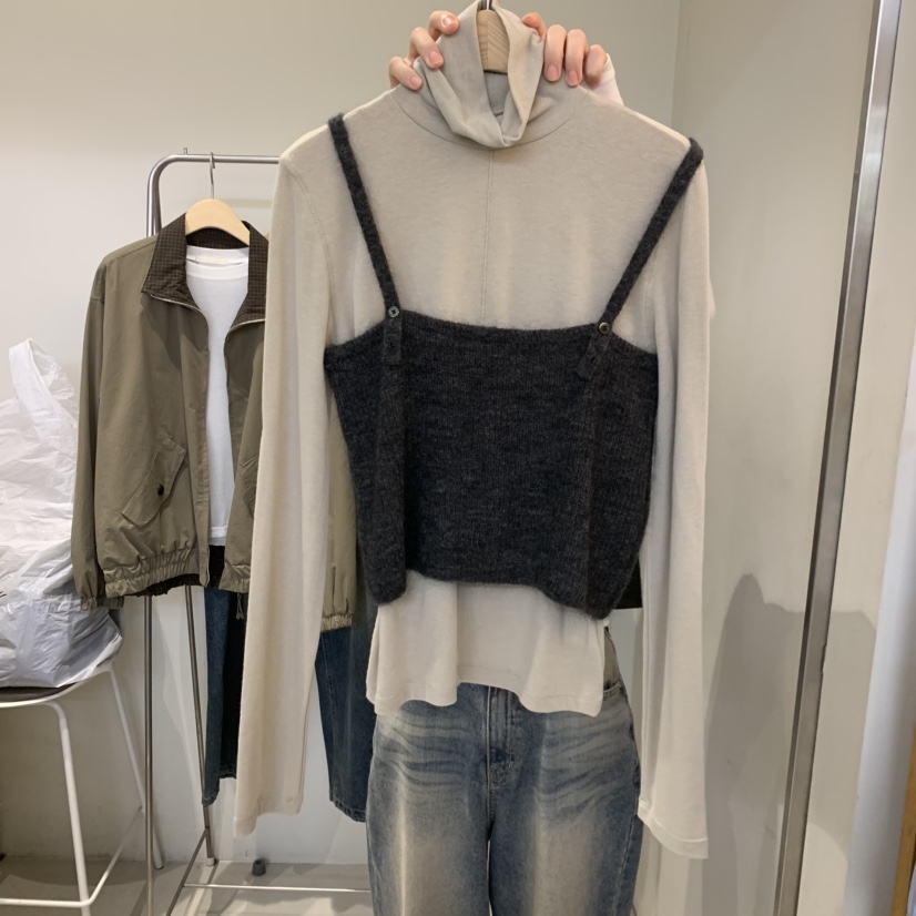 OUTRENE東大門直郵女裝新品熱賣休閑推薦吊帶背心不含內搭OUTRENE吊帶/背心圖色3墨