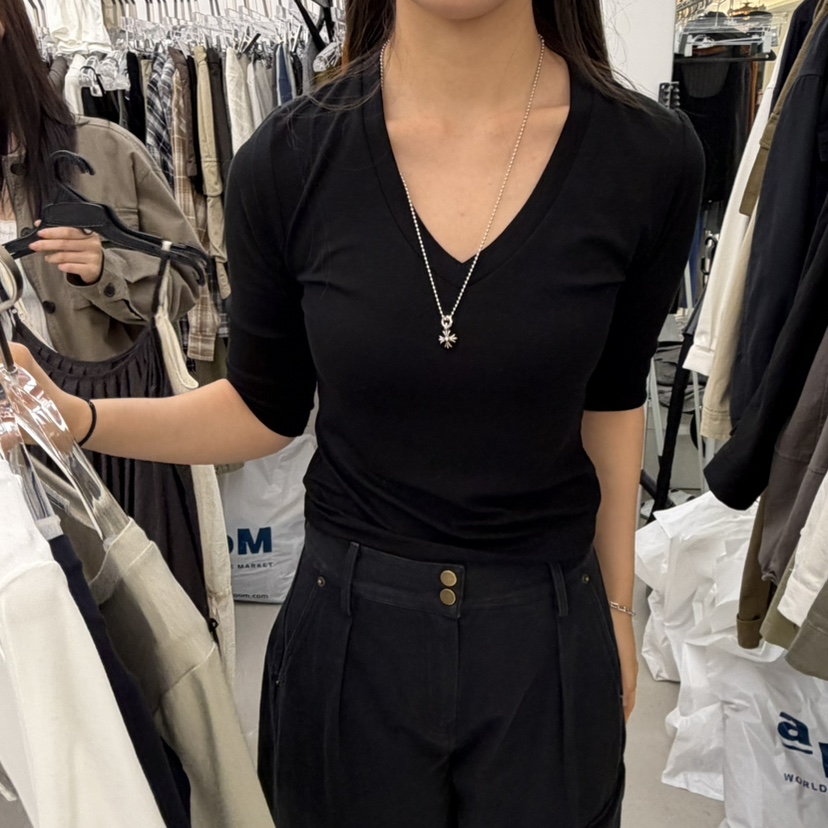 PADO韓國代購女裝新款推薦休閑真品人氣熱賣時尚T恤PADOT恤圖色4黑