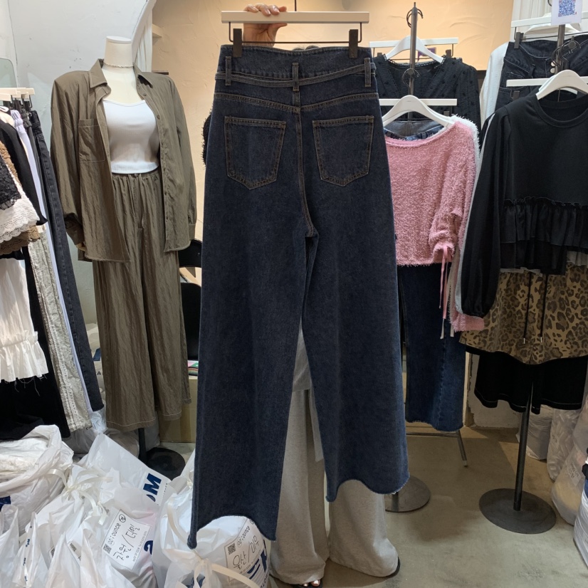 OZ韓國直郵女士新品熱賣時尚人氣真品休閑推薦牛仔褲含繩OZ.ounce牛仔褲
