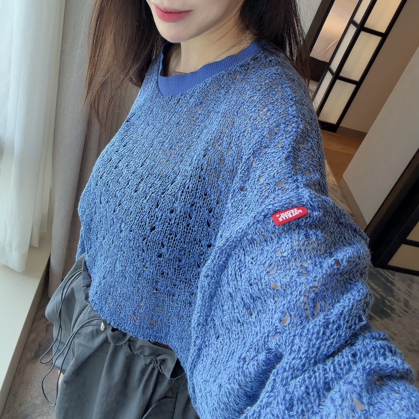 SEOUL PALETTE-Q韓國直郵女士新款時尚熱賣針織衫短款針織SEOUL PALETTE-Q針織衫