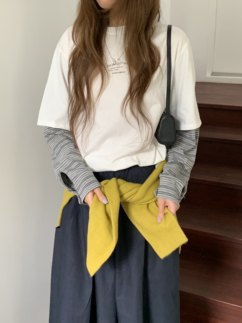 MOMENTUM東大門實拍女裝新款推薦人氣真品休閑熱賣長袖T恤MOMENTUM長袖T恤