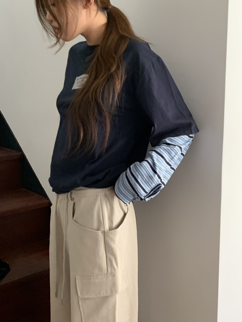 MOMENTUM東大門實拍女裝新款推薦人氣真品休閑熱賣長袖T恤MOMENTUM長袖T恤