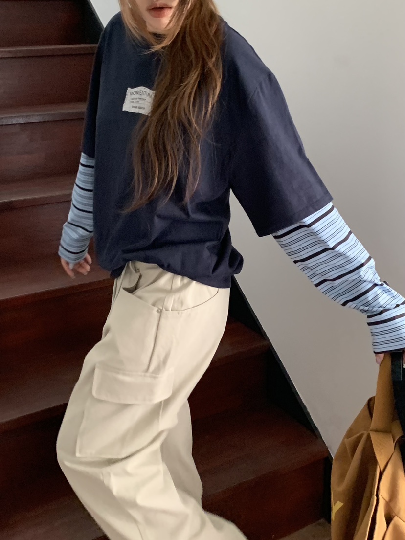 MOMENTUM東大門實拍女裝新款推薦人氣真品休閑熱賣長袖T恤MOMENTUM長袖T恤