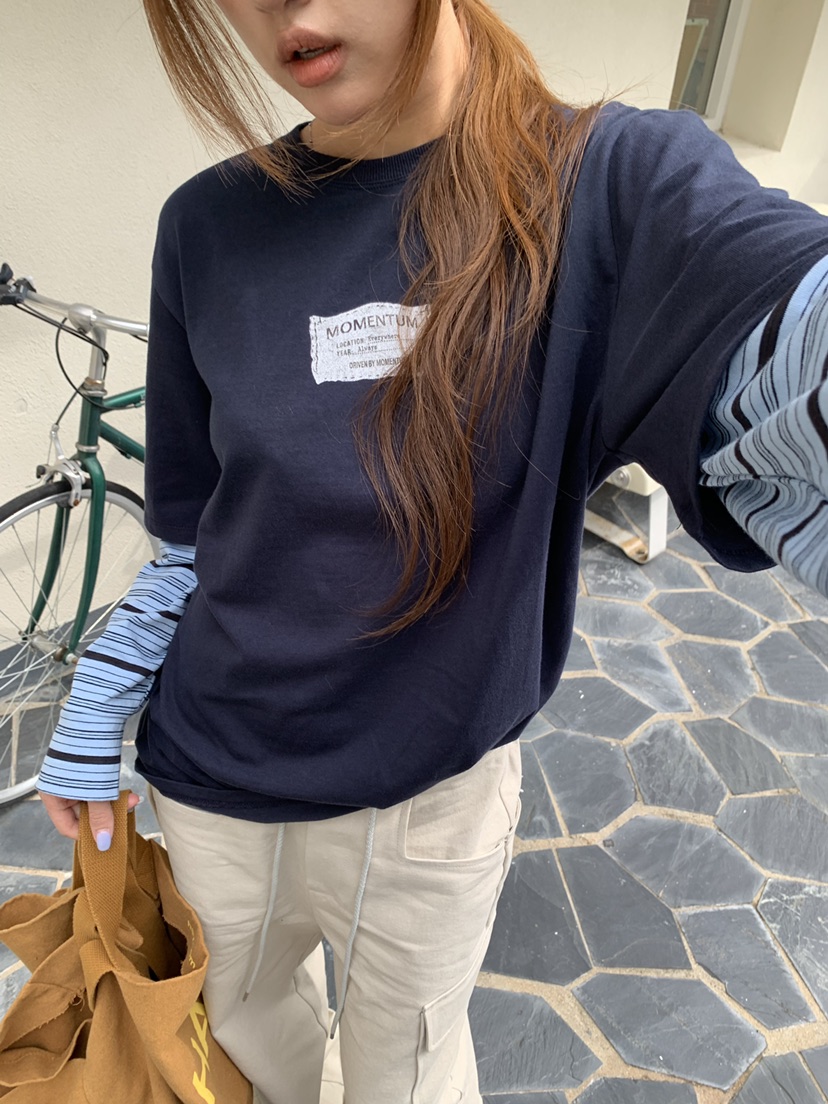 MOMENTUM東大門實拍女裝新款推薦人氣真品休閑熱賣長袖T恤MOMENTUM長袖T恤