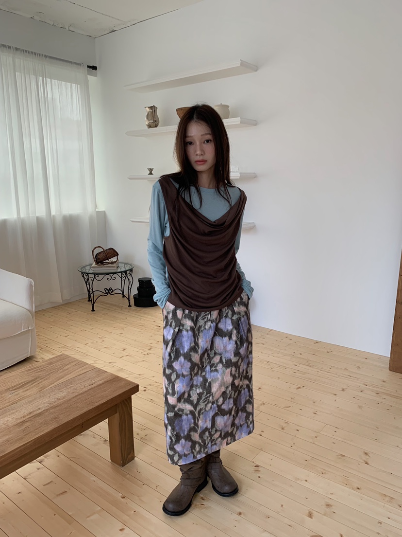 CAMEL-P韓國代購女裝新款休閑半身裙中短裙條紋Came_l 家半身裙/中短裙