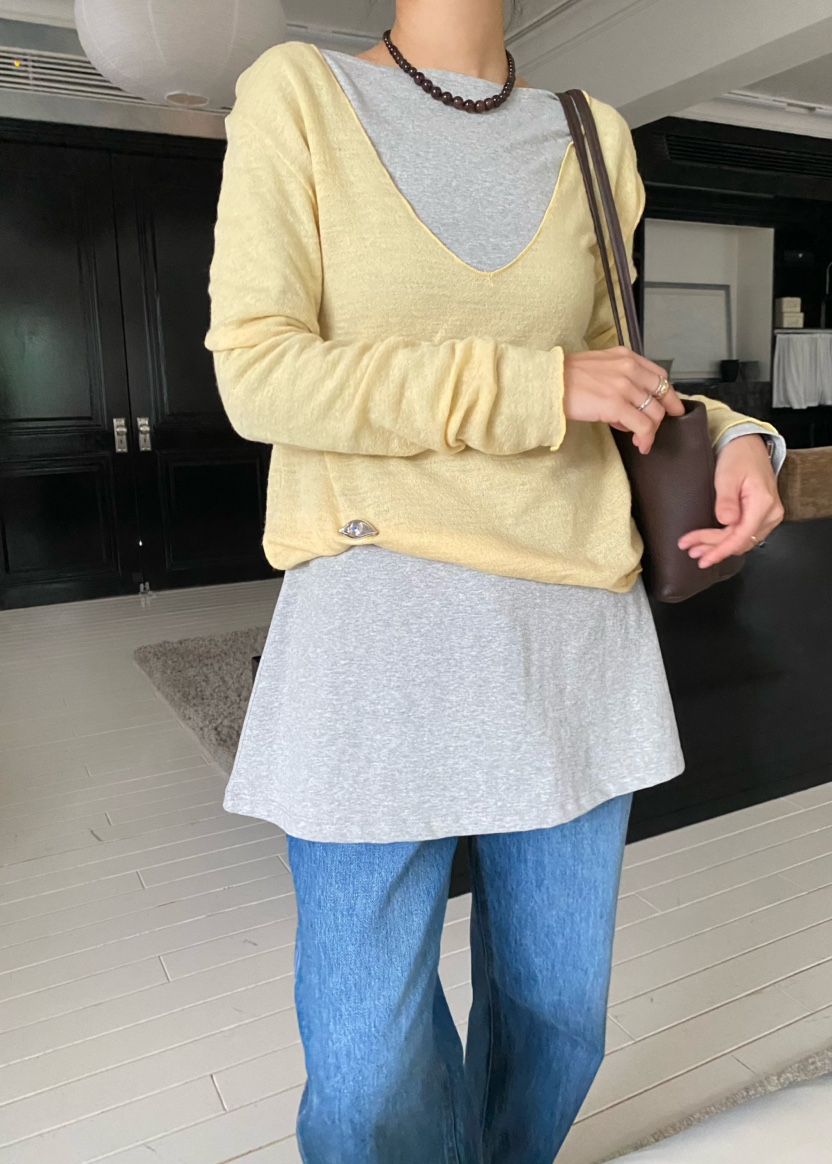 OUPPT東大門實拍女士新款休閑熱賣真品推薦長袖T恤不含內搭OUPPT長袖T恤
