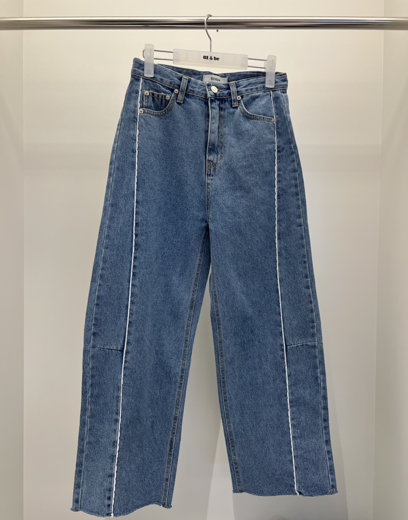 BE&amp;BE東大門直郵女裝新品休閑時尚推薦真品牛仔褲蕾絲BE&be牛仔褲圖色1