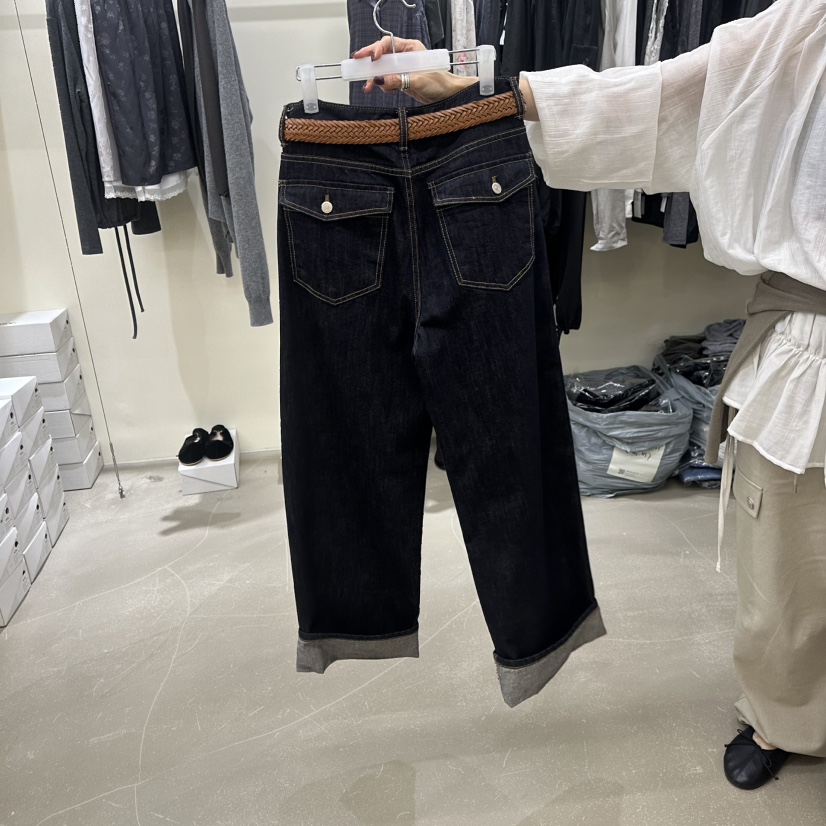 ORE-P韓國代購女士新款休閑人氣時尚休閑褲不含腰帶口袋ORE休閑褲