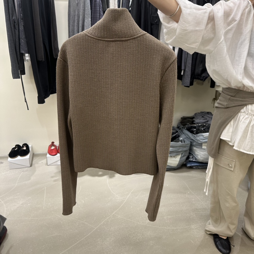 ORE-P東大門實拍女士新款真品推薦休閑開衫高領拉鏈衫羅紋ORE開衫