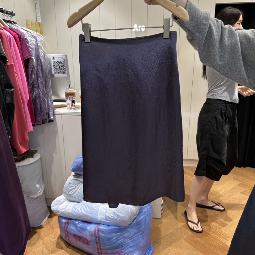 ARC韓國直郵女士新品時尚人氣休閑真品推薦半身裙中短裙緞arc en ciel半身裙/中短裙圖色4紫色