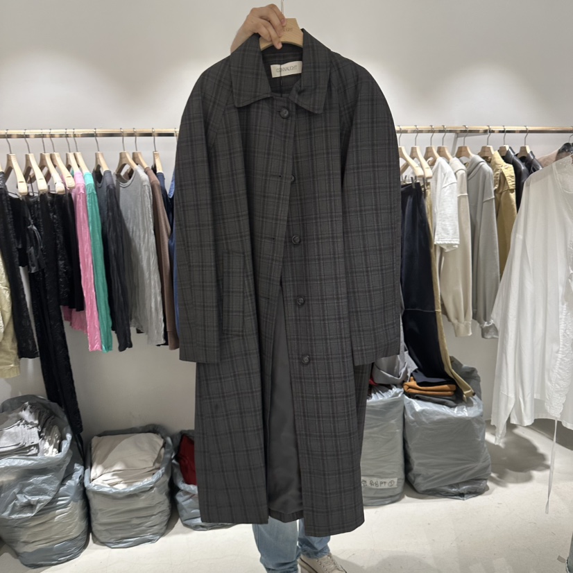 CONNAUGHT/DAILYJUD東大門直郵女士新品推薦長款風衣格子CONNAUGHT/DAILYJUD長款風衣圖色1