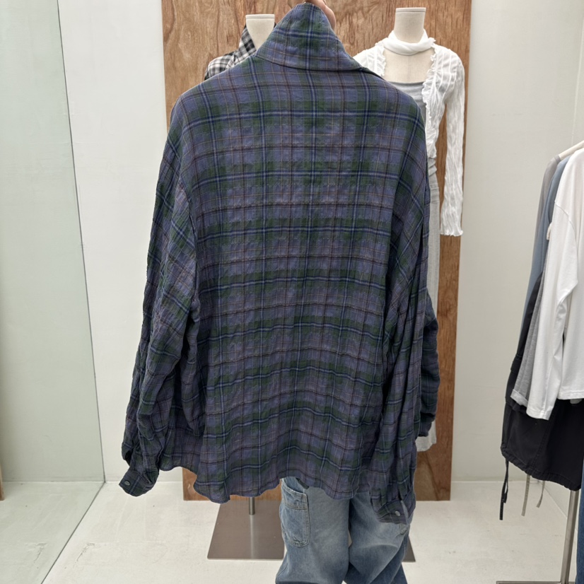 CHAV韓國直郵女士新品人氣時尚推薦真品熱賣襯衫蕾絲衫格紋CHAV襯衫/蕾絲衫