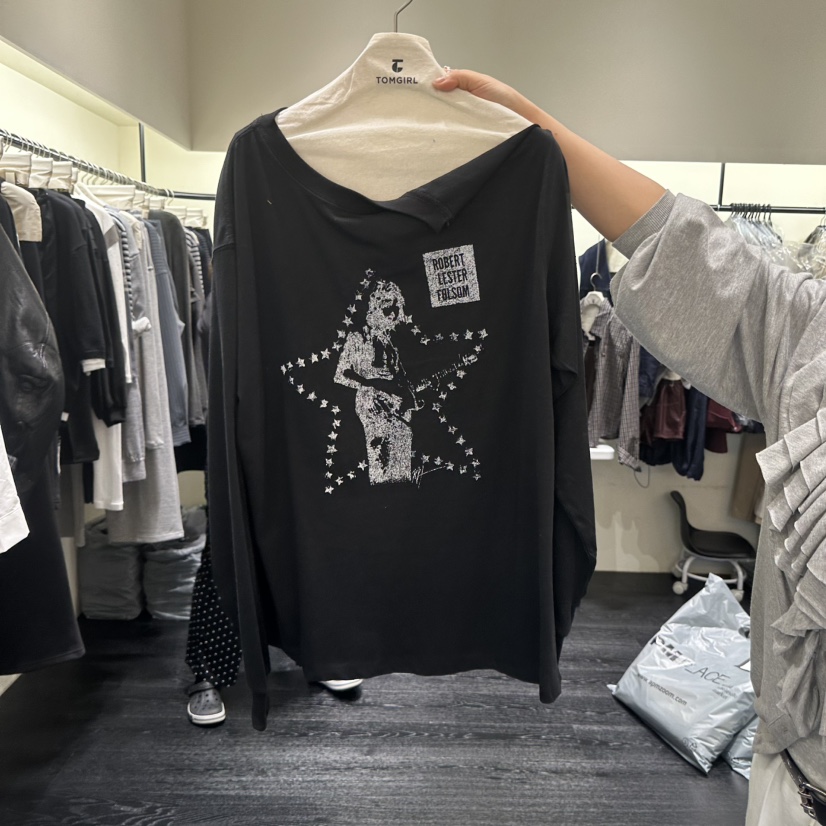 TOMGIRL韓國直郵女士新品推薦真品熱賣休閑時尚人氣長袖T恤TOMGIRL長袖T恤圖色2