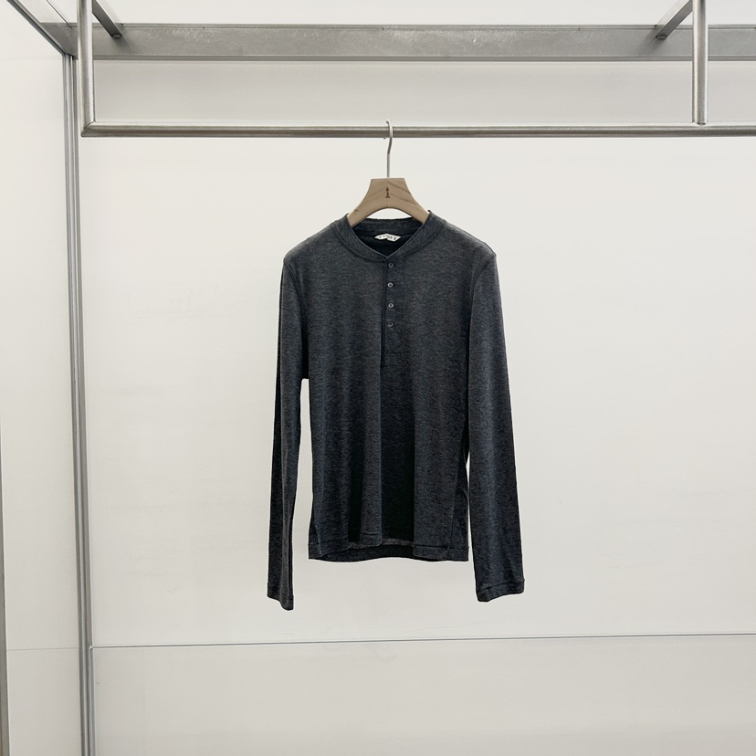 HEHR東大門直郵女裝新品推薦休閑真品人氣時尚長袖T恤紐扣hehr-AUTOMNE長袖T恤圖色6花灰色