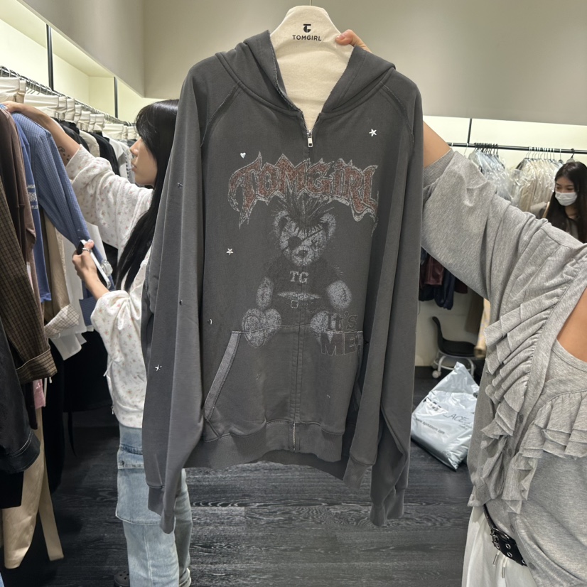 TOMGIRL東大門直郵女士新款真品推薦休閑衛衣泰迪熊連帽衫TOMGIRL衛衣圖色1
