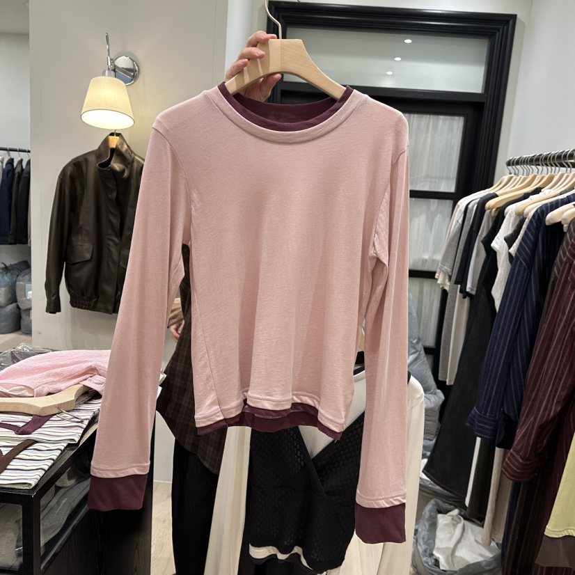 NOTTINGHAM/AVECNOUS/MODEST東大門代購女裝新品休閑長袖T恤假兩件NOTTINGHAM/AVECNOUS/MODEST長袖T恤圖色3