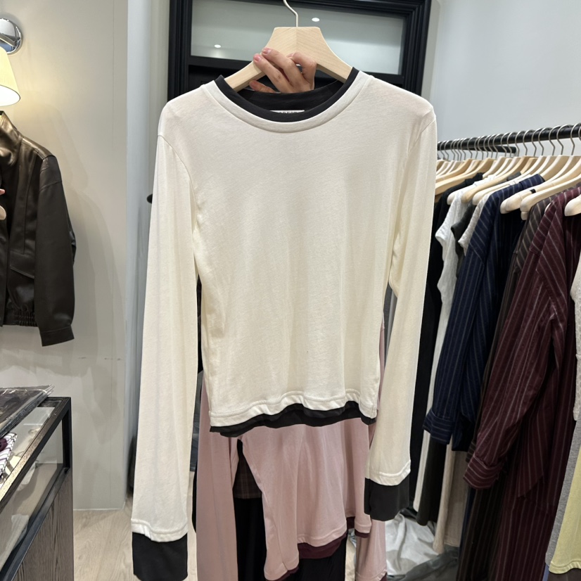 NOTTINGHAM/AVECNOUS/MODEST東大門代購女裝新品休閑長袖T恤假兩件NOTTINGHAM/AVECNOUS/MODEST長袖T恤圖色4