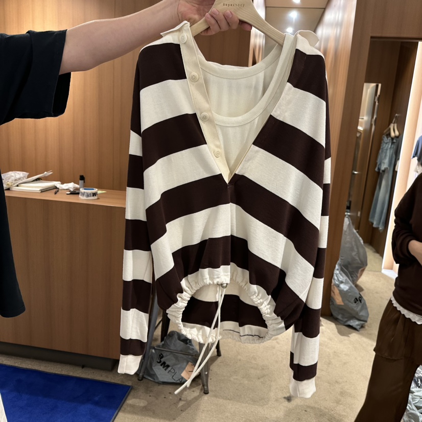 REPERTORY東大門實拍女裝新品人氣推薦襯衫蕾絲衫不含內搭REPERTORY襯衫/蕾絲衫圖色2棕色