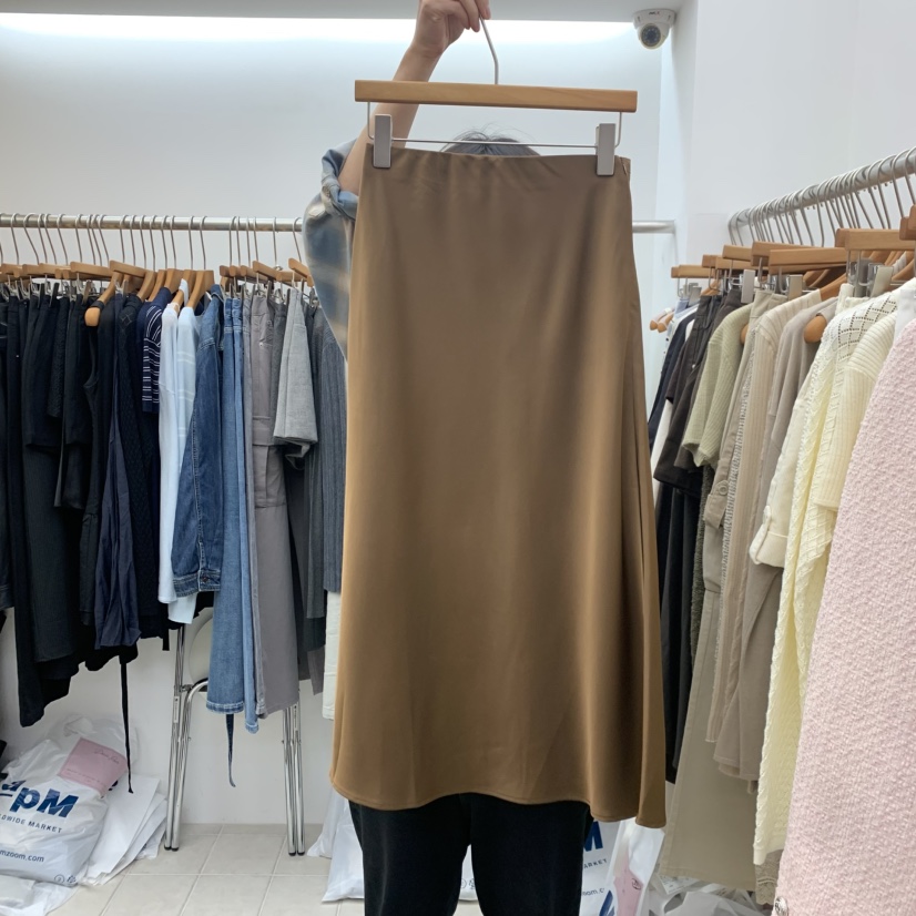 DRESS ROOM韓國代購女士新款人氣真品休閑半身裙中短裙緞DRESS ROOM半身裙/中短裙圖色3