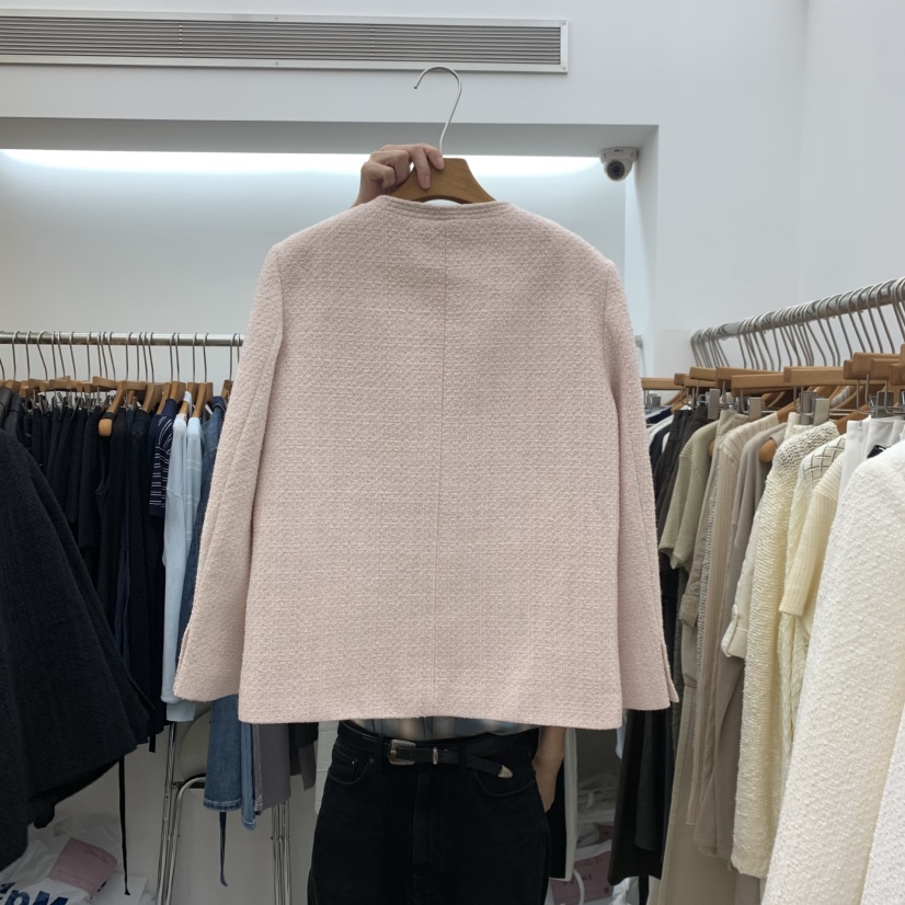 DRESS ROOM韓國代購女裝新品時尚人氣休閑真品夾克粗花呢DRESS ROOM夾克