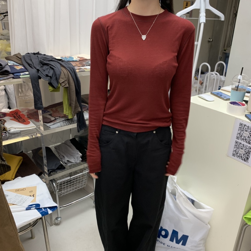LEESEED-A/SEED韓國代購女士新品熱賣人氣時尚休閑長袖T恤SEeD-SOBORO長袖T恤圖色4