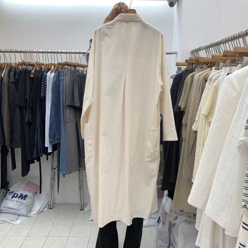 DRESS ROOM東大門代購女裝新品休閑推薦人氣真品長款風衣DRESS ROOM長款風衣