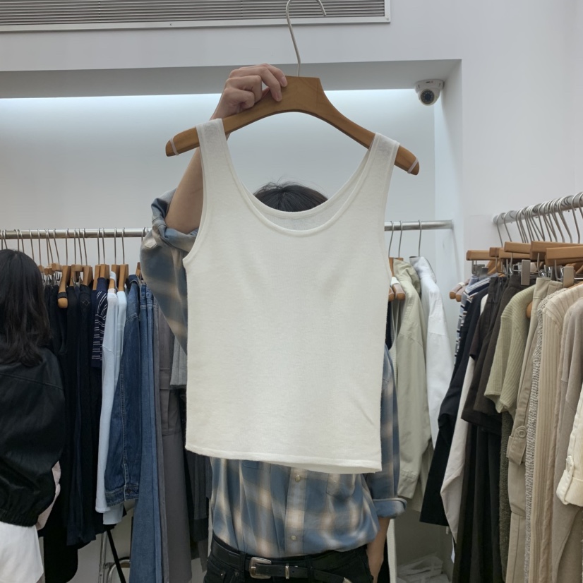 DRESS ROOM韓國代購女裝新品人氣休閑時尚吊帶背心羊絨無袖DRESS ROOM吊帶/背心圖色2