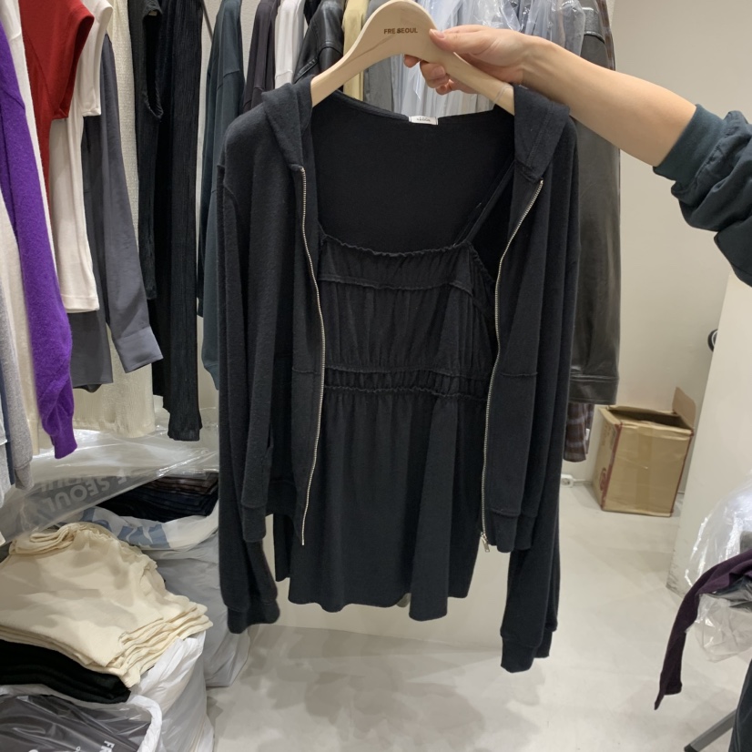 FRE韓國代購女裝新品推薦休閑熱賣時尚人氣衛衣拉鏈連帽衫FRE SEOUL衛衣圖色3
