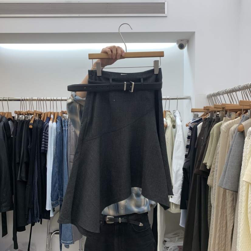 DRESS ROOM韓國直郵女裝新款人氣半身裙中短裙不含腰帶不對稱DRESS ROOM半身裙/中短裙圖色2