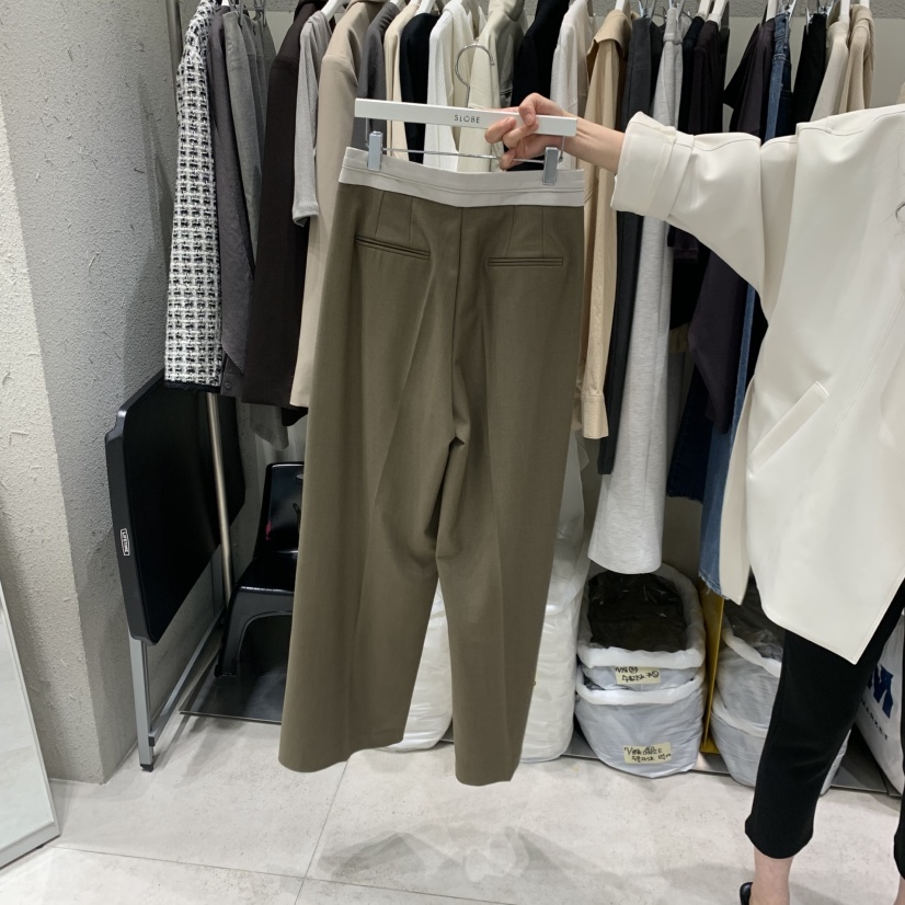 BRONZE東大門實拍女裝新品推薦人氣真品時尚熱賣休閑褲撞色BRONZE休閑褲