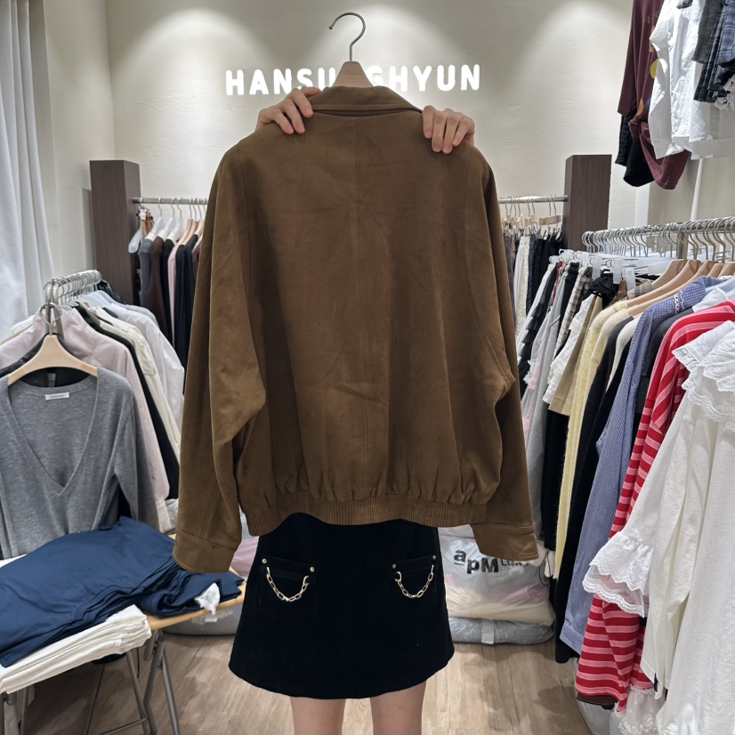 HANSUNGHYUN韓國代購女裝新款真品推薦熱賣時尚夾克皮革麂皮HANSUNGHYUN夾克