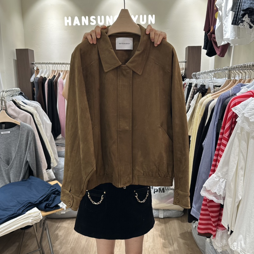 HANSUNGHYUN韓國代購女裝新款真品推薦熱賣時尚夾克皮革麂皮HANSUNGHYUN夾克圖色1