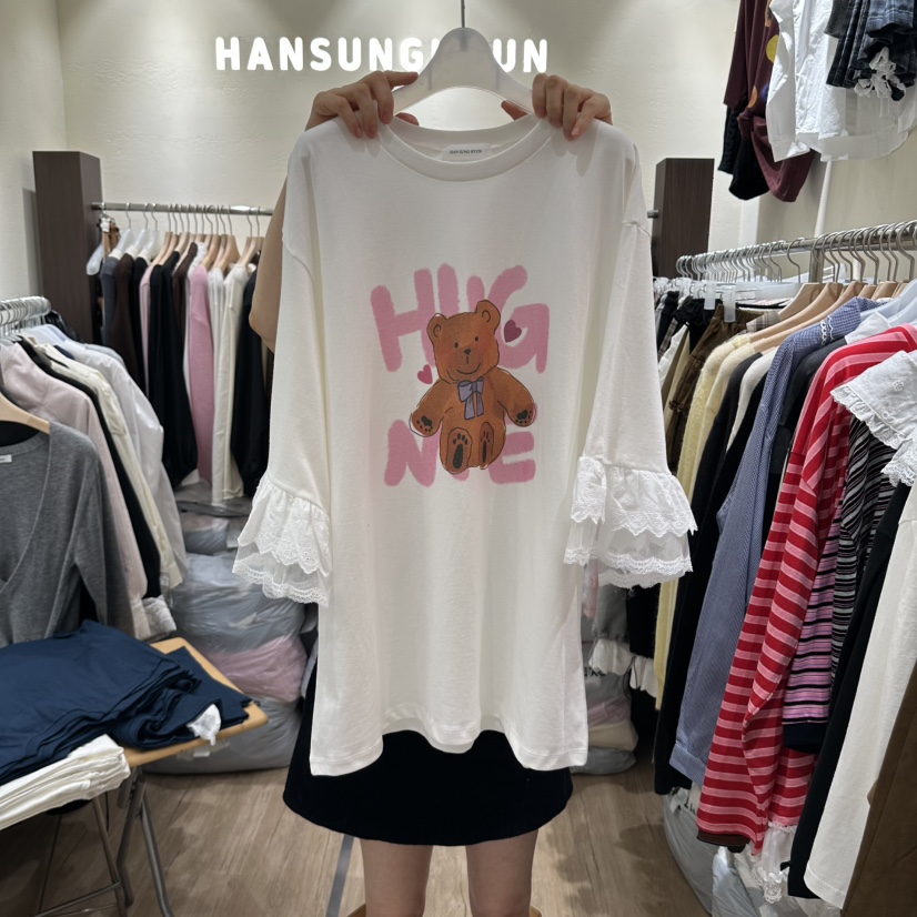 HANSUNGHYUN東大門直郵女裝新品熱賣人氣休閑時尚推薦T恤HANSUNGHYUNT恤圖色1