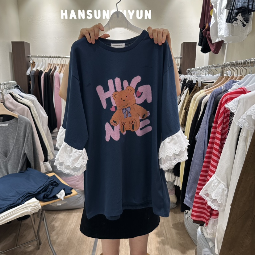 HANSUNGHYUN東大門直郵女裝新品熱賣人氣休閑時尚推薦T恤HANSUNGHYUNT恤圖色2