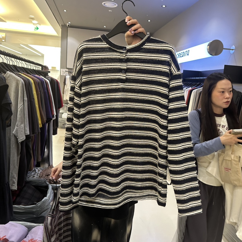 CREDITO東大門代購女士新款人氣推薦休閑真品時尚長袖T恤CREDITO長袖T恤圖色1