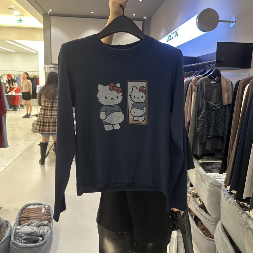CREDITO東大門實拍女士新品人氣休閑推薦熱賣真品長袖T恤CREDITO長袖T恤圖色2