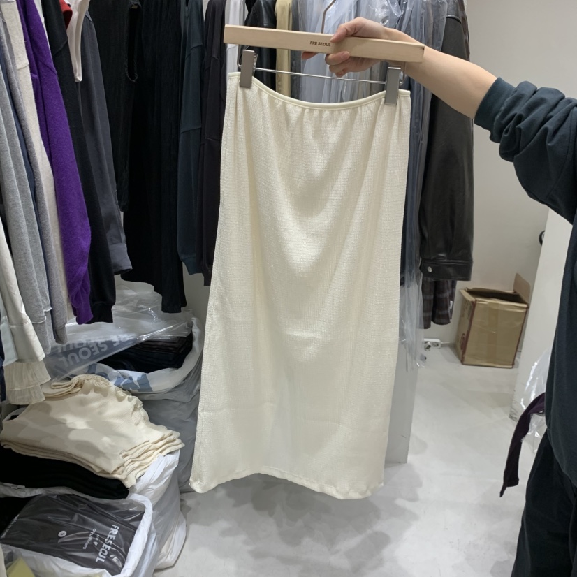 FRE韓國代購女裝新款時尚推薦人氣真品熱賣休閑長裙褶裥FRE SEOUL長裙圖色1