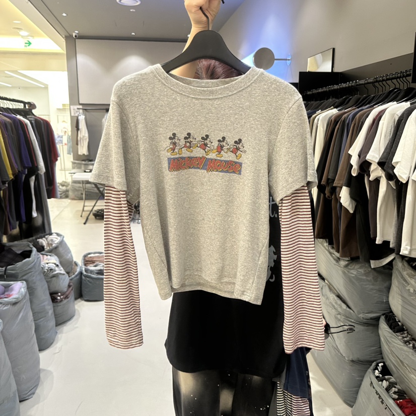 CREDITO東大門代購女士新品熱賣推薦真品休閑人氣長袖T恤CREDITO長袖T恤圖色1