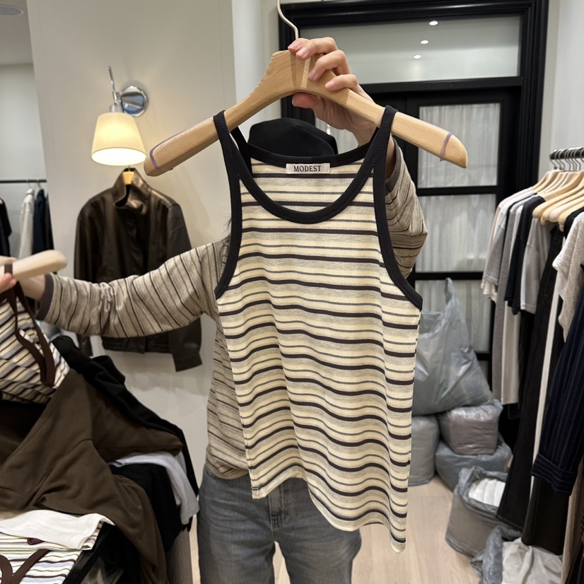 NOTTINGHAM/AVECNOUS/MODEST東大門實拍女裝新款休閑吊帶背心無袖NOTTINGHAM/AVECNOUS/MODEST吊帶/背心圖色3黑色