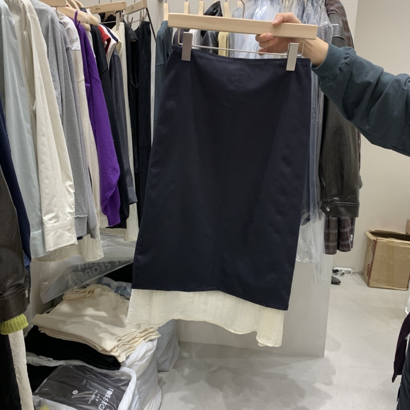 FRE韓國代購女士新款熱賣人氣時尚休閑真品半身裙中短裙褶邊FRE SEOUL半身裙/中短裙
