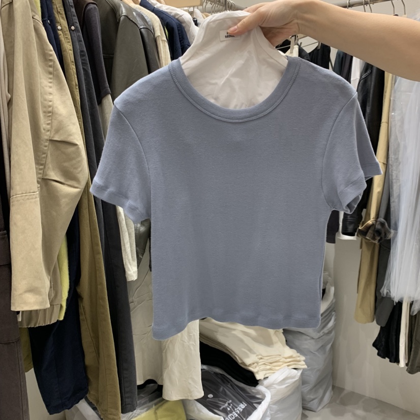 FRE東大門代購女士新款推薦休閑時尚熱賣真品人氣T恤FRE SEOULT恤圖色4淺藍
