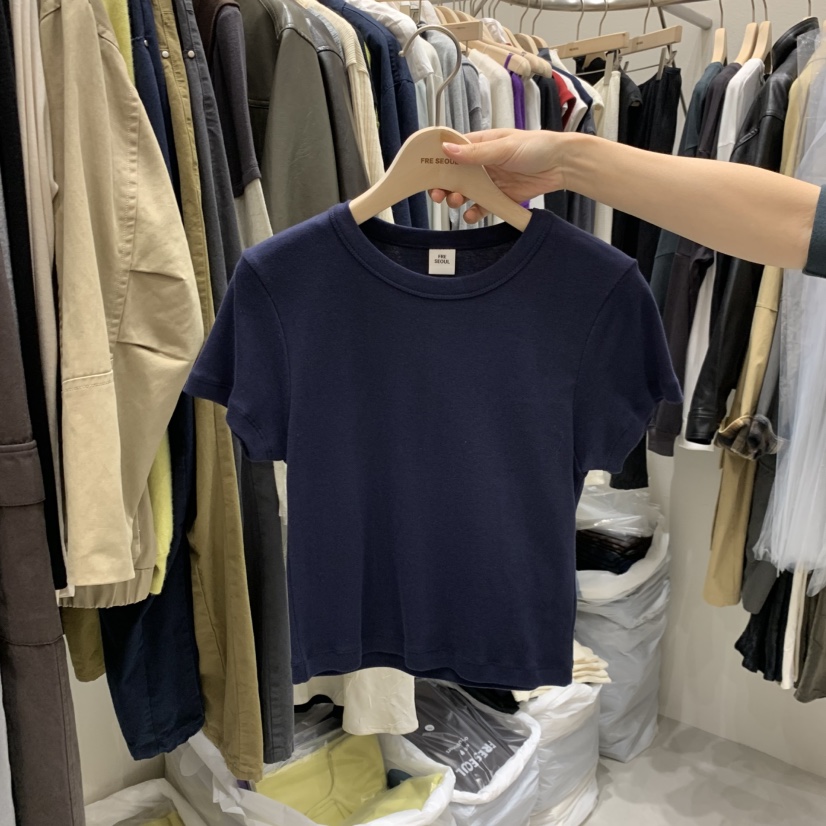 FRE東大門代購女士新款推薦休閑時尚熱賣真品人氣T恤FRE SEOULT恤圖色5深藍色