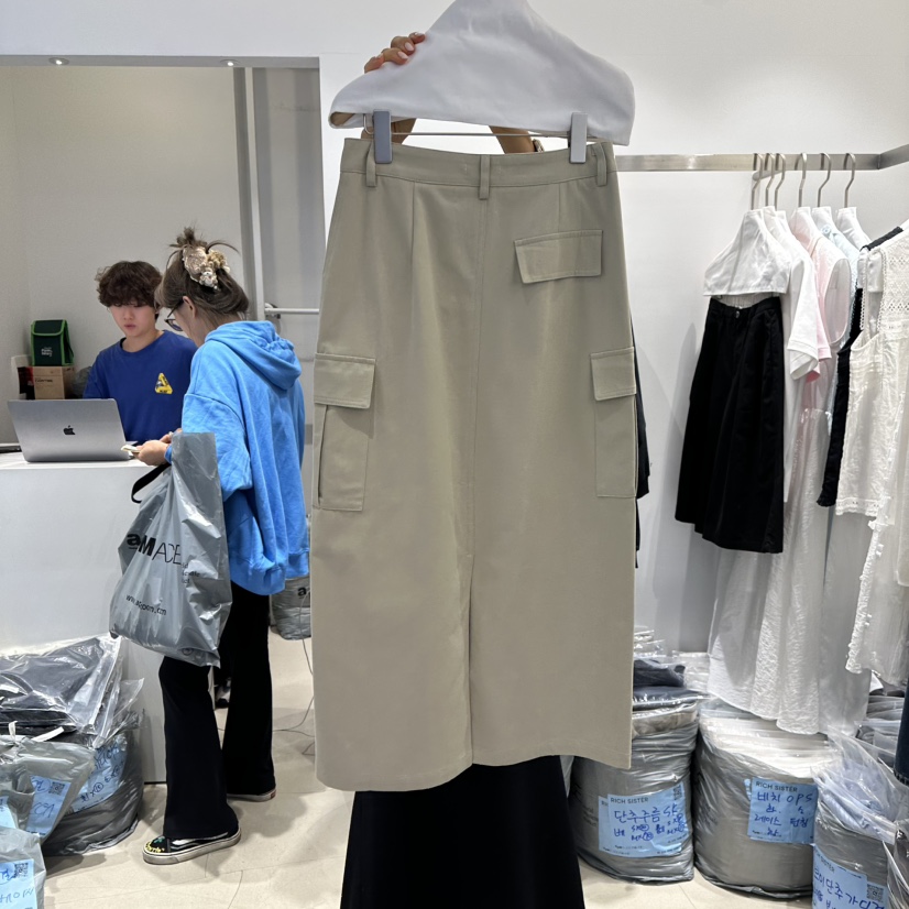 RICH SISTER東大門實拍女裝新款熱賣時尚長裙不含腰帶口袋RICH SISTER長裙