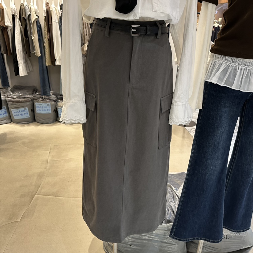 RICH SISTER東大門實拍女裝新款熱賣時尚長裙不含腰帶口袋RICH SISTER長裙圖色2