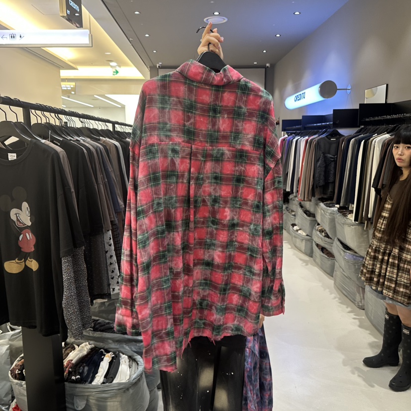 CREDITO韓國直郵女士新品人氣熱賣推薦時尚襯衫蕾絲衫格子CREDITO襯衫/蕾絲衫