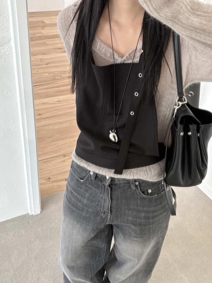 Verbena東大門代購女士新品時尚推薦人氣休閑吊帶背心鏤空Verbena吊帶/背心