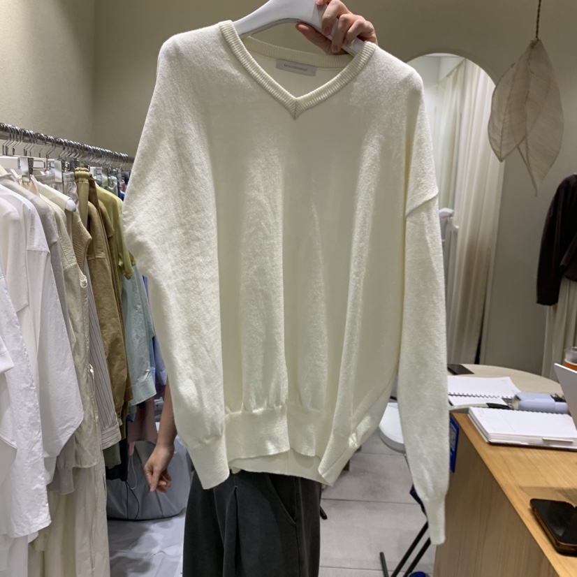 BROCCOLISALAD韓國代購女裝新品人氣熱賣真品時尚針織衫V領BROCCOLISALAD針織衫圖色2