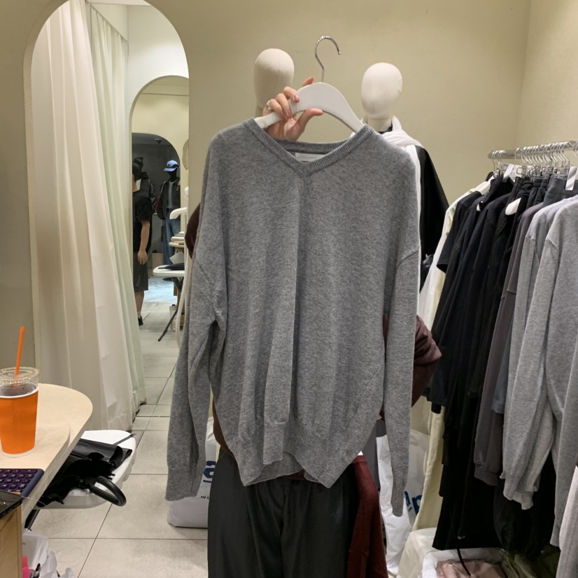 BROCCOLISALAD韓國代購女裝新品人氣熱賣真品時尚針織衫V領BROCCOLISALAD針織衫圖色3