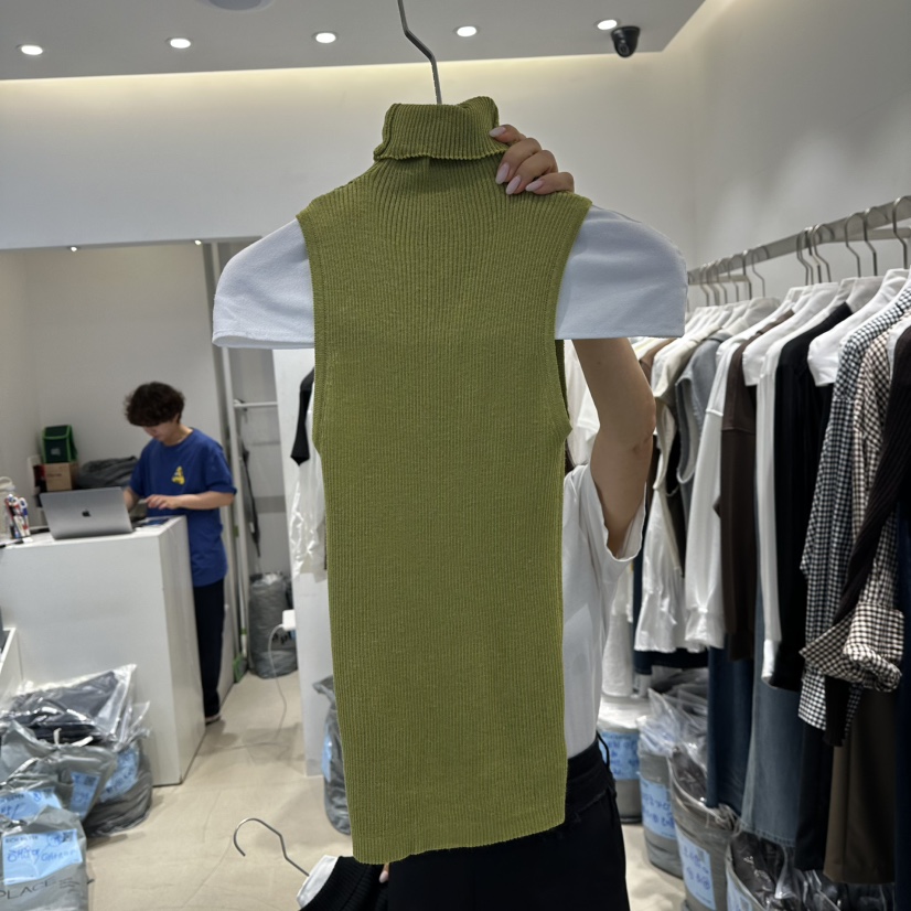 RICH SISTER東大門代購女士新品人氣吊帶背心針織無袖高領RICH SISTER吊帶/背心圖色2